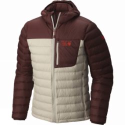 Mountain Hardwear Men's Dynotherm Hooded Down Jacket Fossil / Redwood
